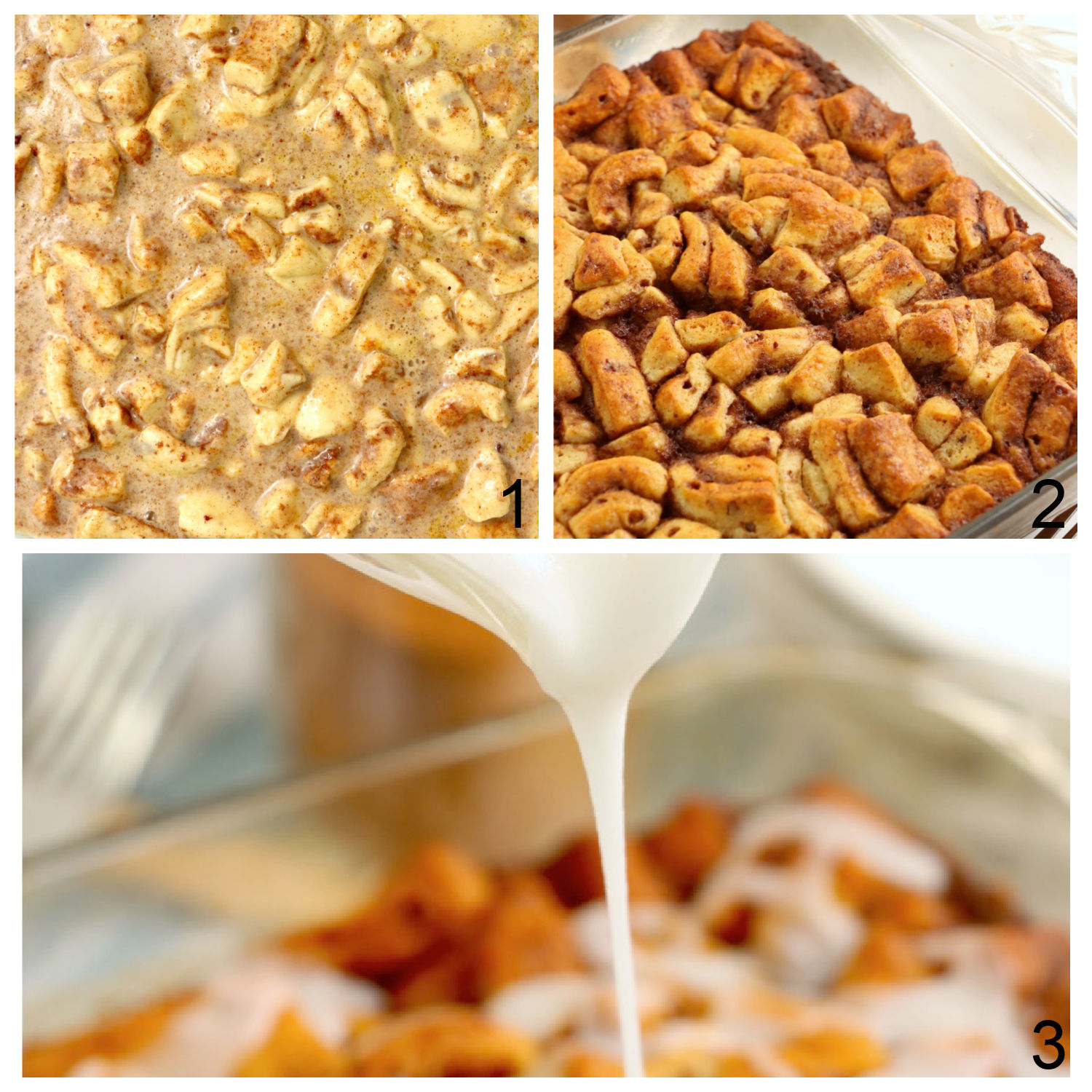 steps for baking cinnamon roll casserole