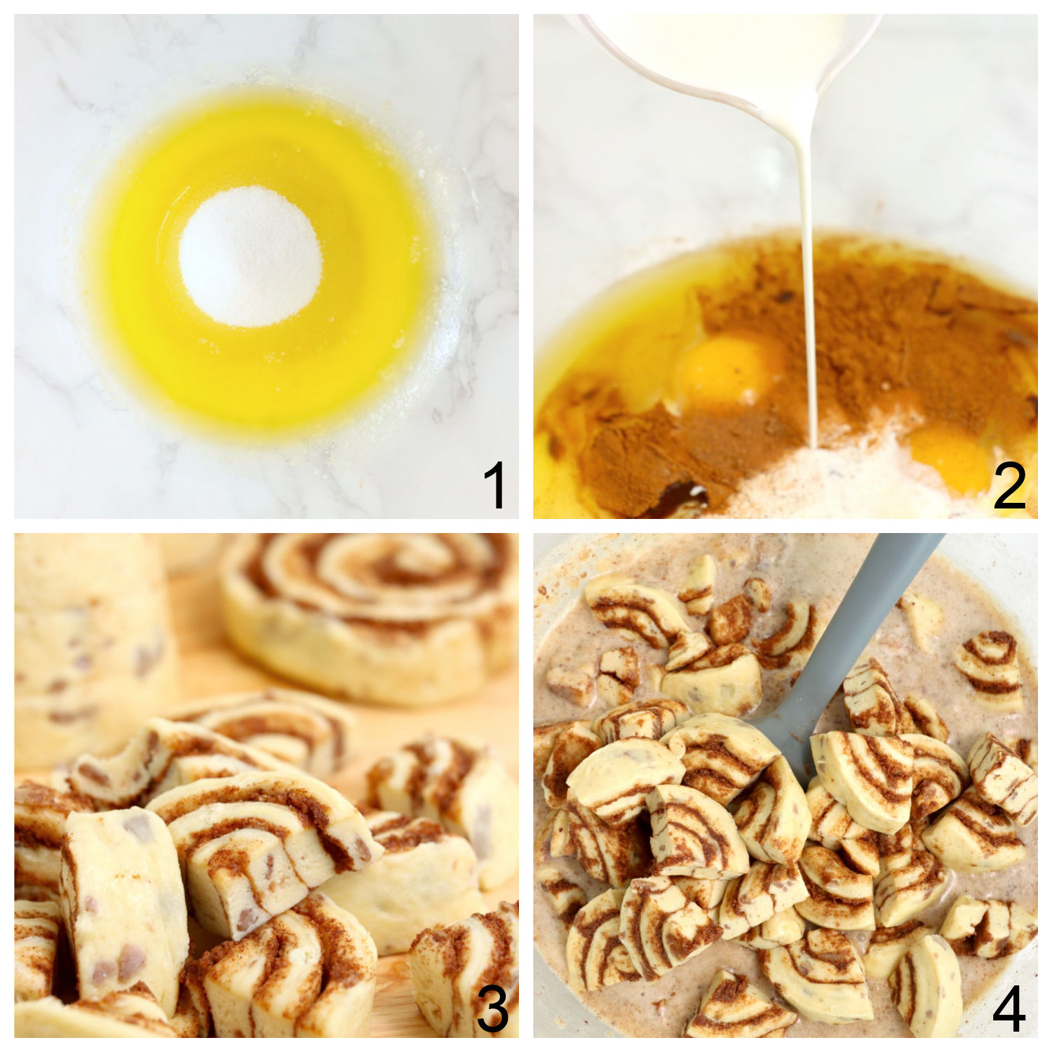 steps for making cinnamon roll casserole