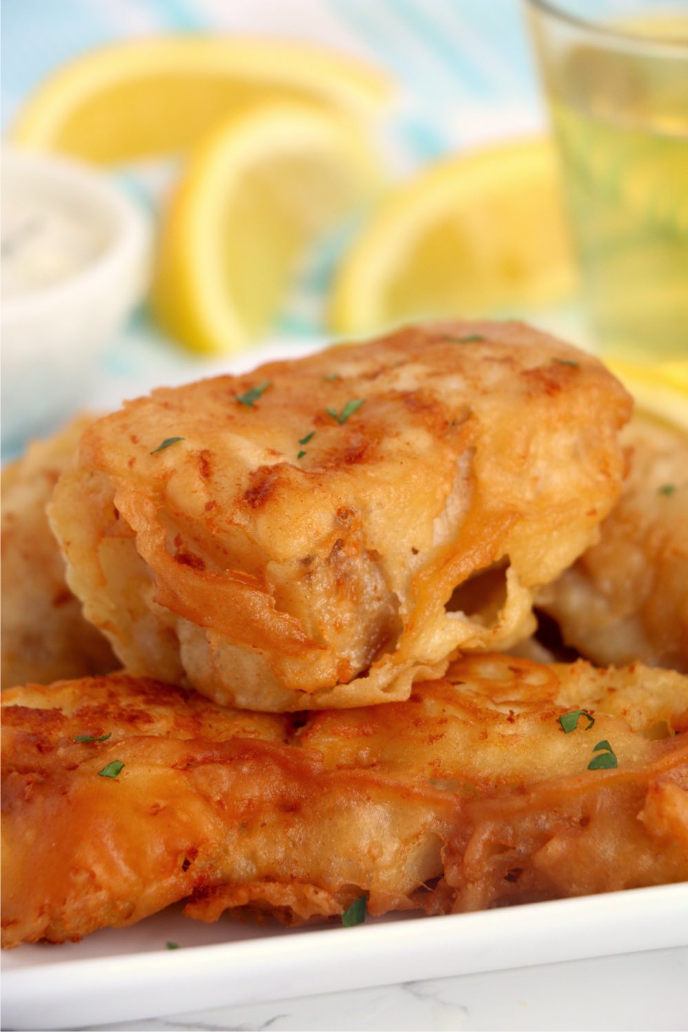 up close beer battered fish