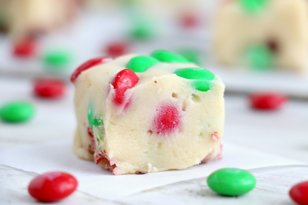 Cookie Dough Fudge with M&Ms