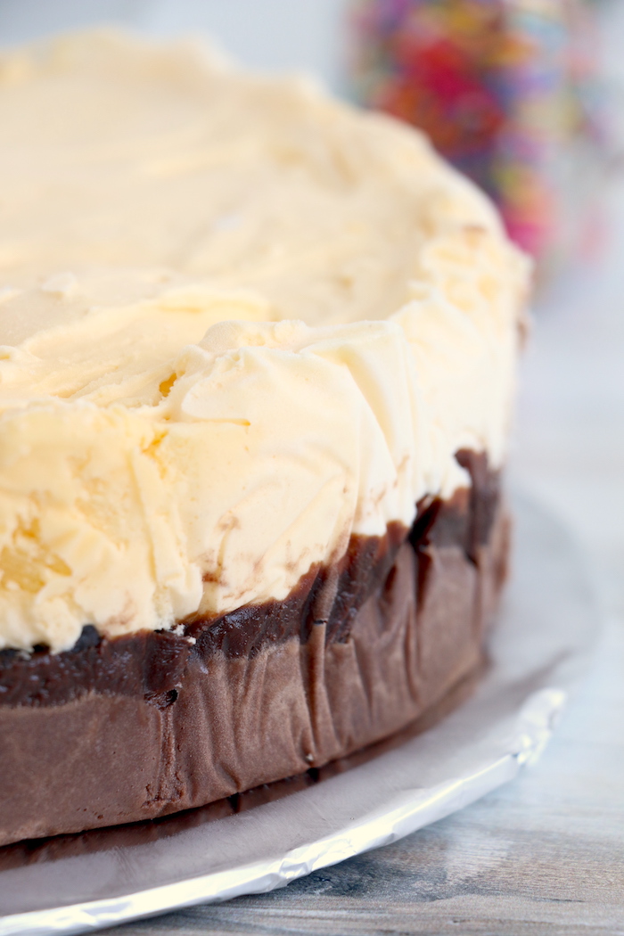layers of homemade Dairy Queen ice cream cake