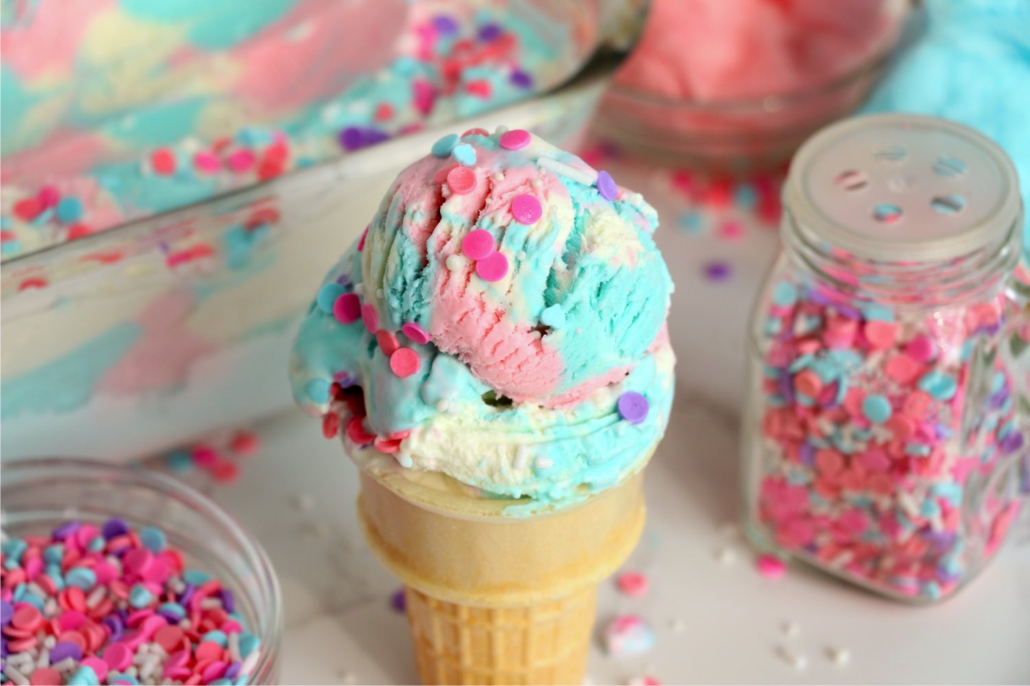 ice cream cone with sprinkles