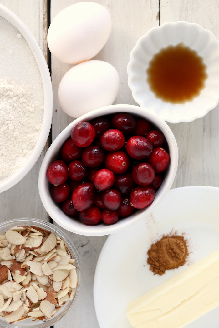 Easy Cranberry Cake - An easy and delicious cake bursting with tart cranberries. Top with vanilla ice cream and enjoy!