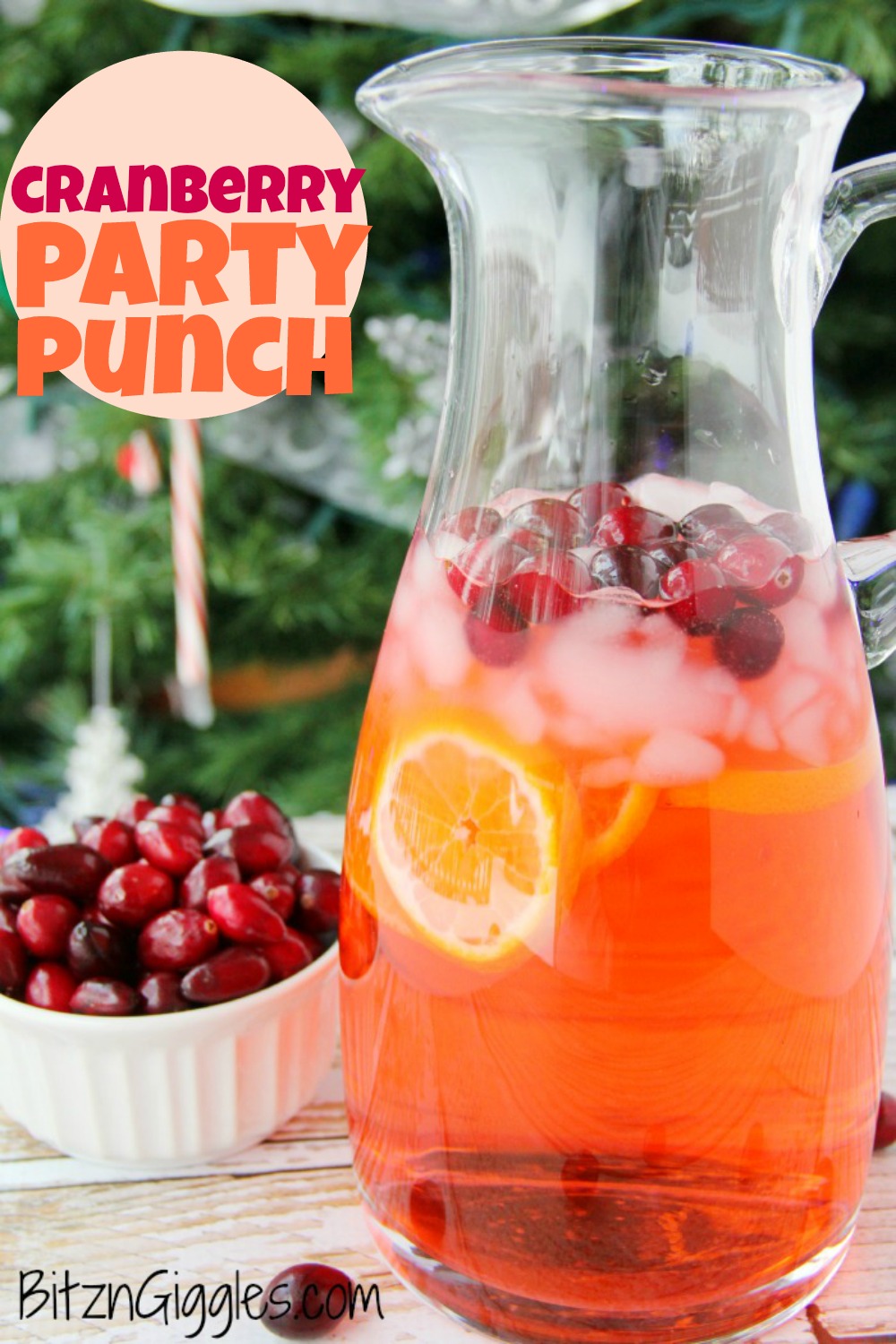 Cranberry Party Punch - A non-alcoholic party punch perfect for special occasions and holidays. So easy and so refreshing!