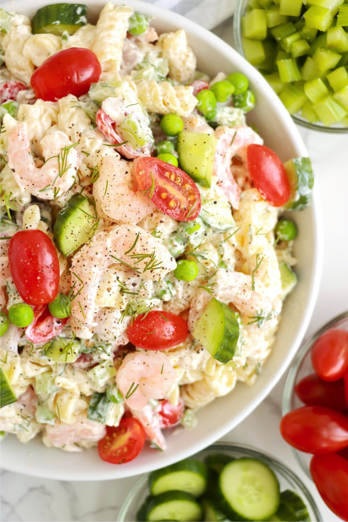 shrimp pasta salad with creamy dill dressing
