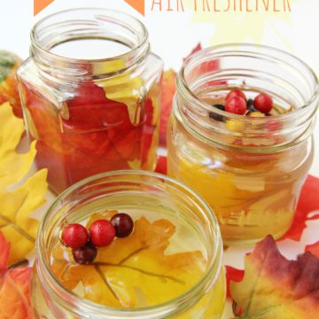 DIY Gel Air Freshener - With only a few ingredients you can make your own gel air fresheners! Decorate with some silk flowers or leaves and they are pretty enough to even give as gifts!