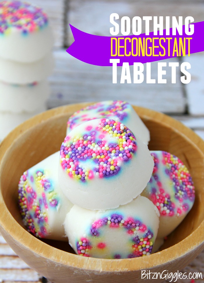 Soothing Decongestant Tablets - Place one of these tablets in your shower to help clear your sinuses in the morning when you're congested!