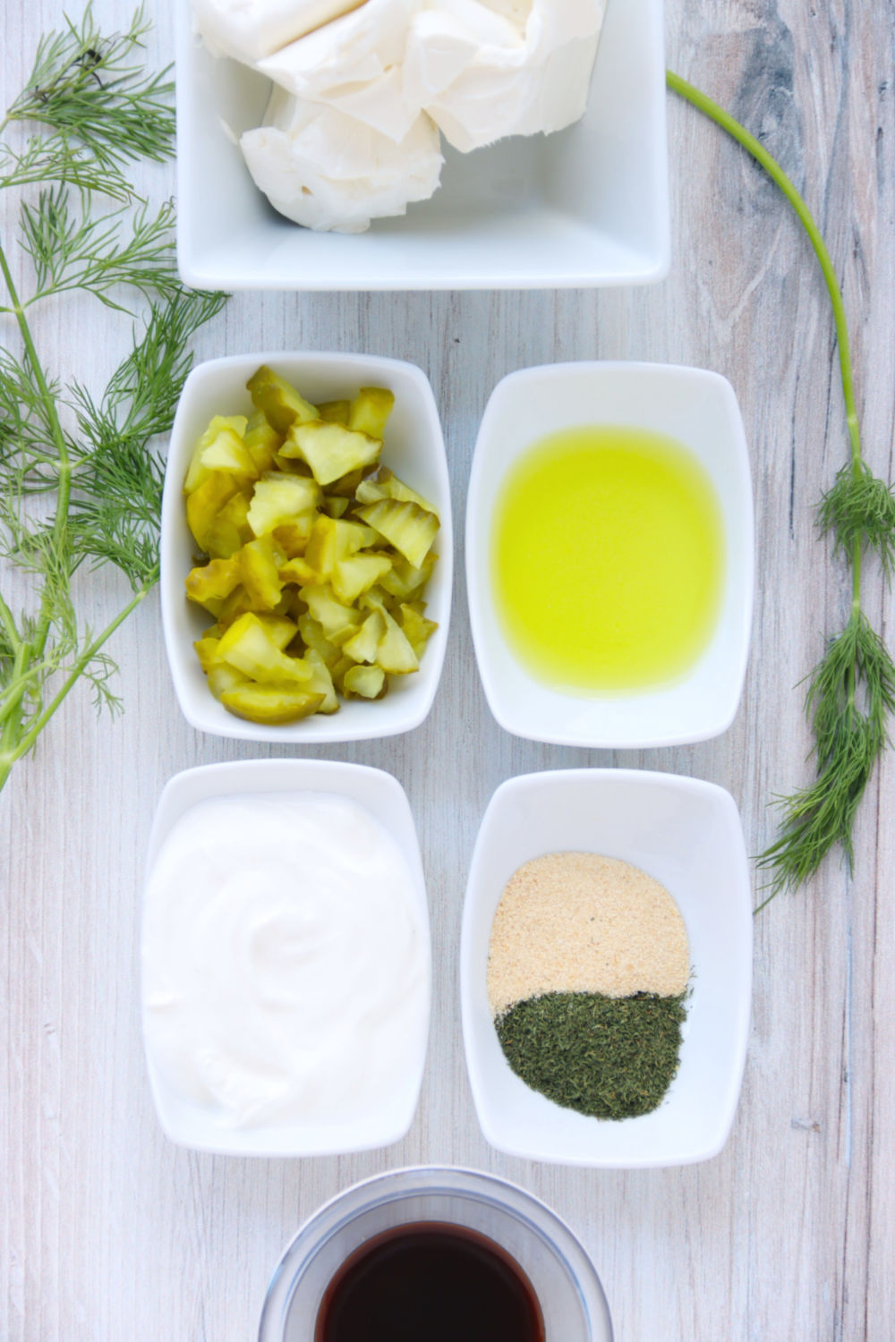 ingredients for dill pickle dip