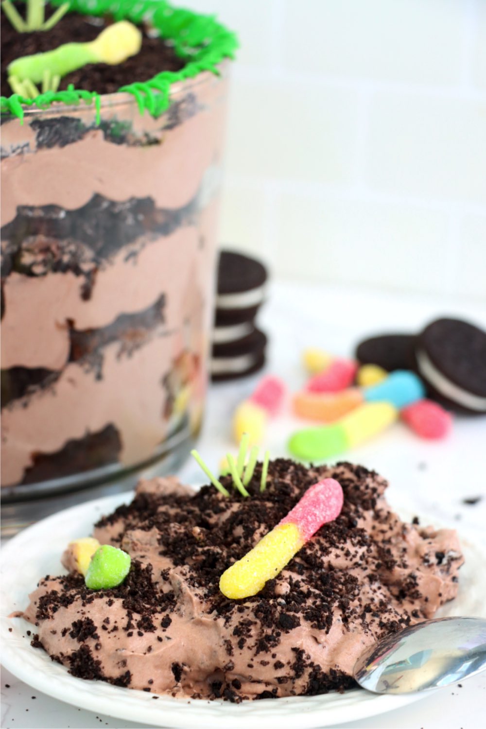 dirt cake trifle served on a plate