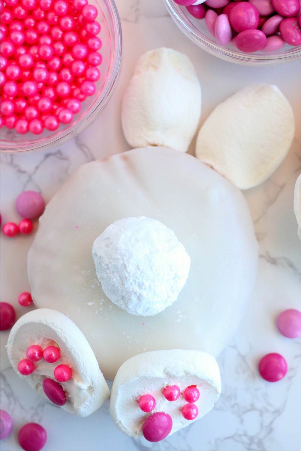 bunny butt made out of a donut