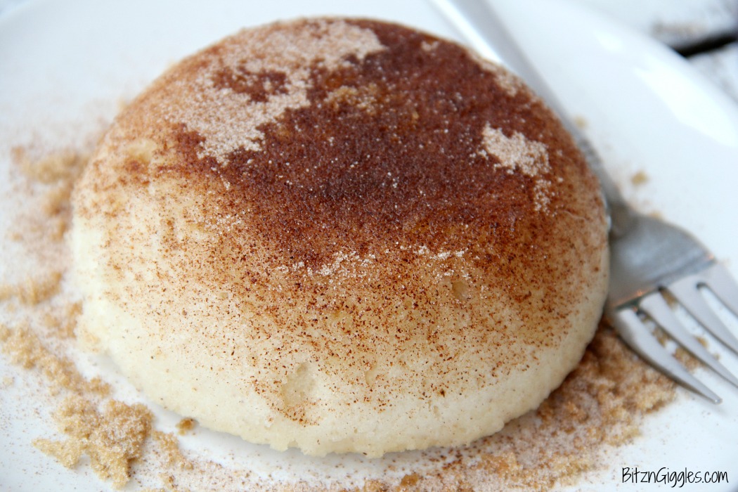 Cinnamon Sugar Doughnut Mug Cake - This delicious mug cake literally takes about 60 seconds to make in the microwave. It tastes just like a cinnamon sugar doughnut!