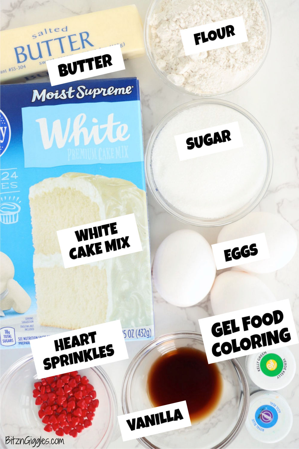 ingredients for making Earth Day cookies