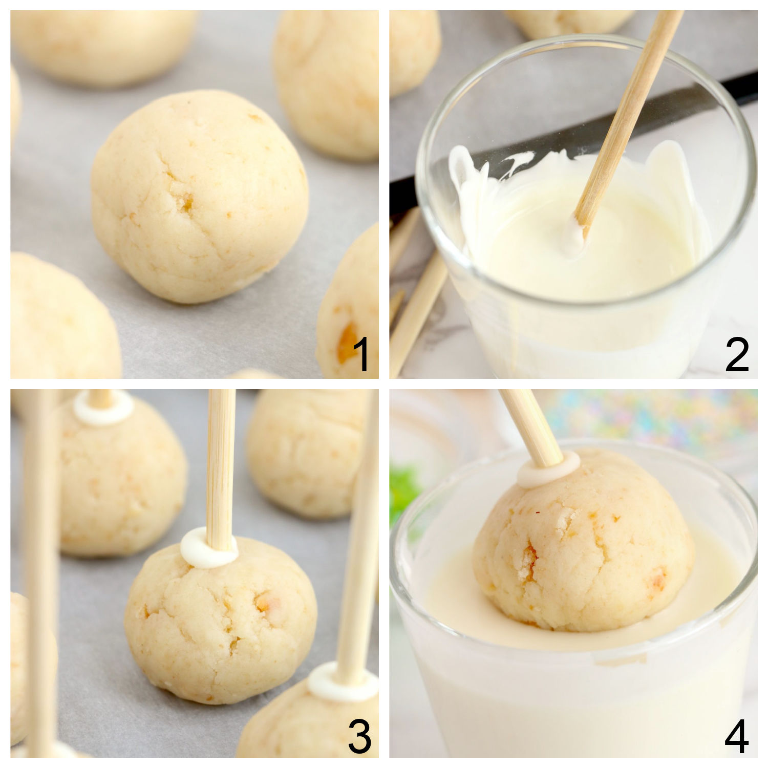 steps for dipping cake pops