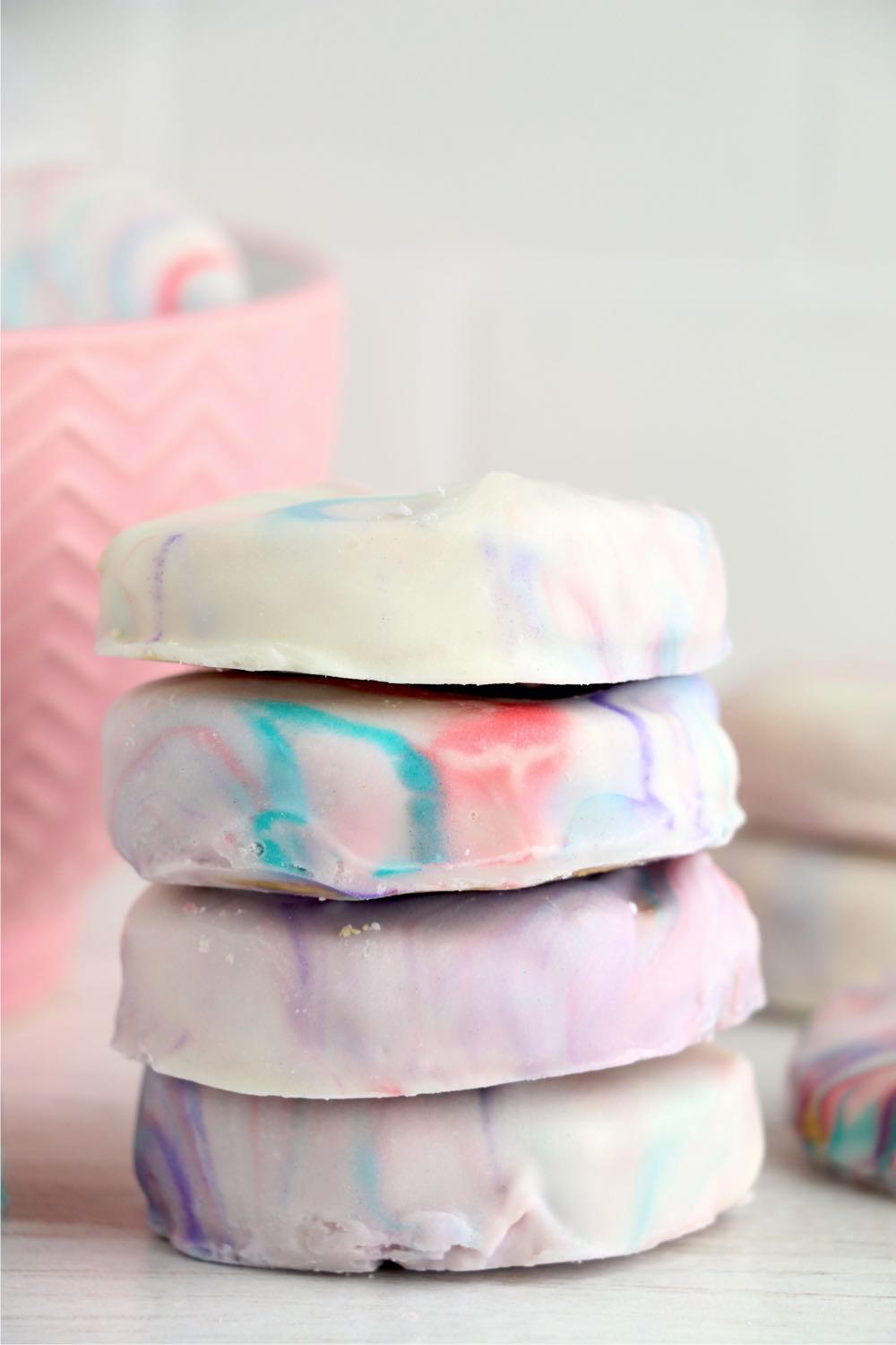 stack of marbled peanut butter eggs