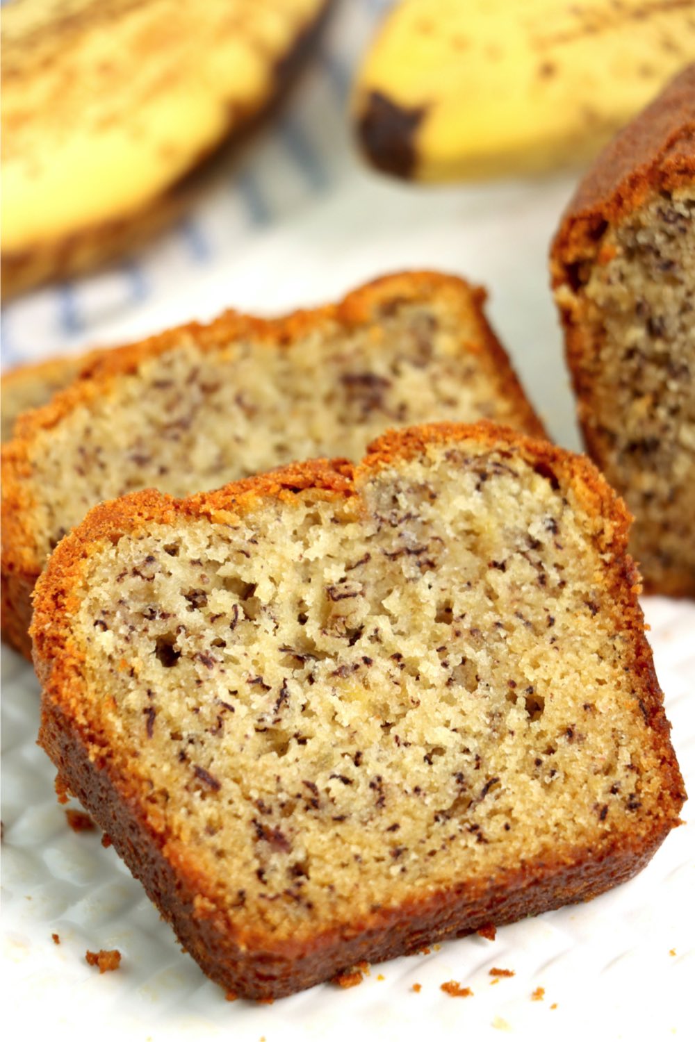 pieces of banana bread on a plate