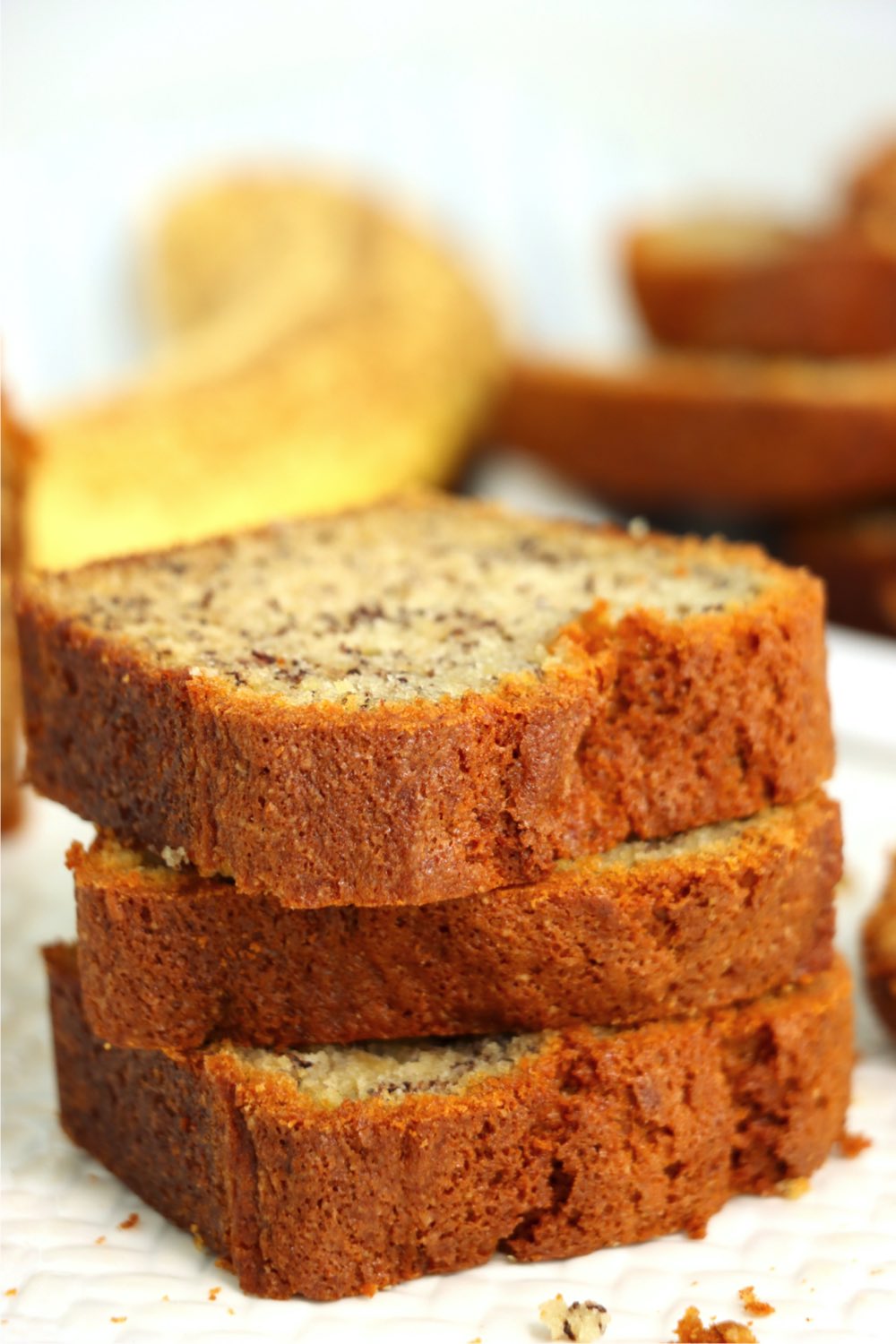 stack of banana bread slices