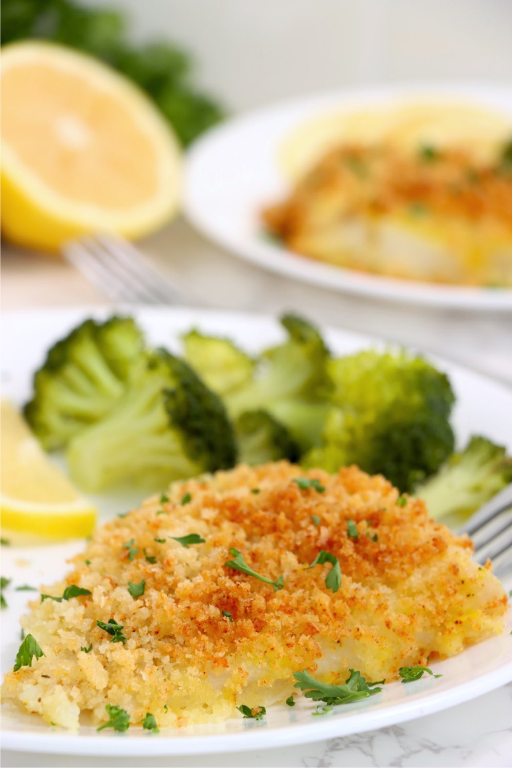 piece of air fryer cod on a plate