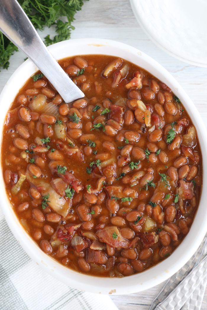 baked beans in baking dish