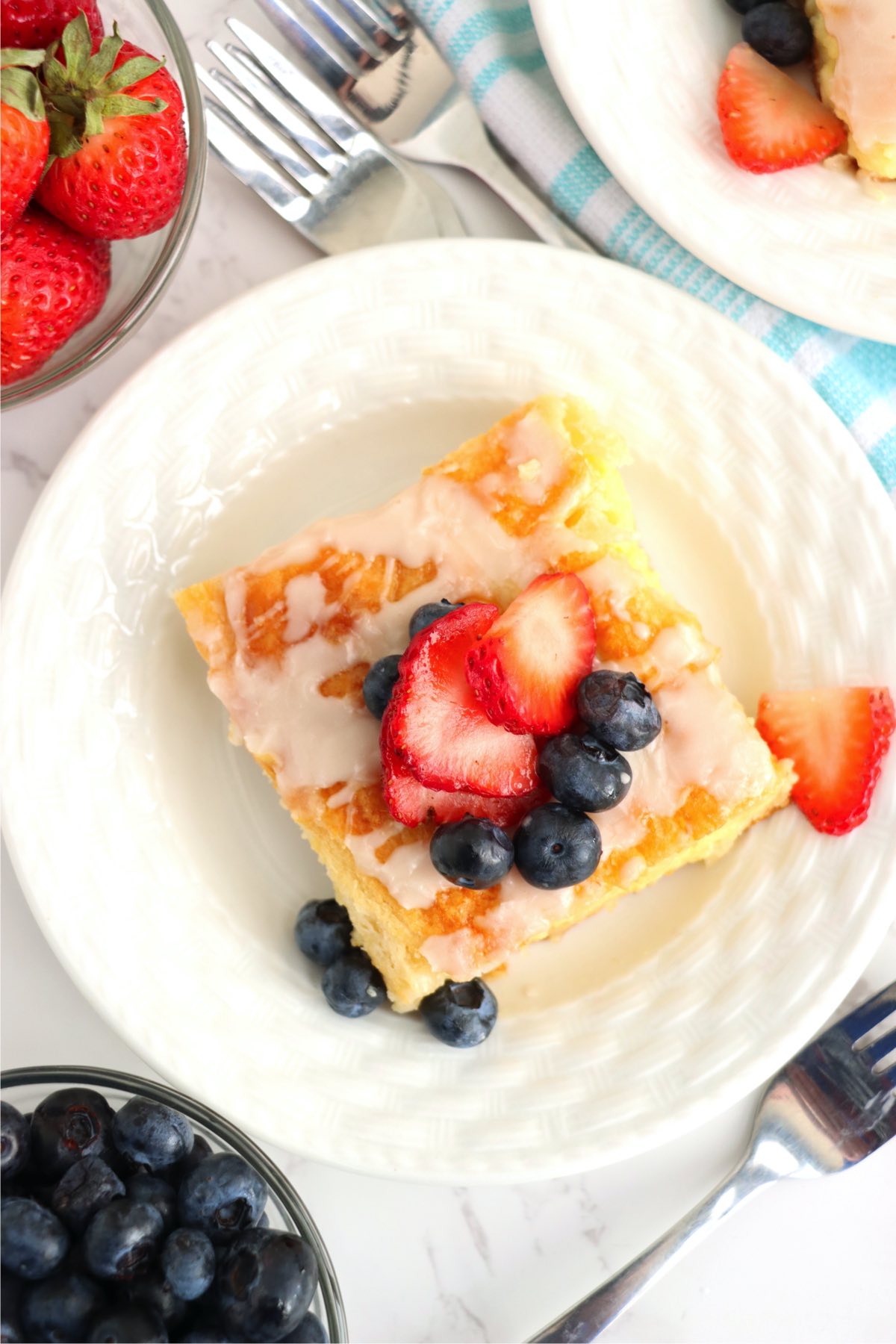 top view of slice of cheese danish