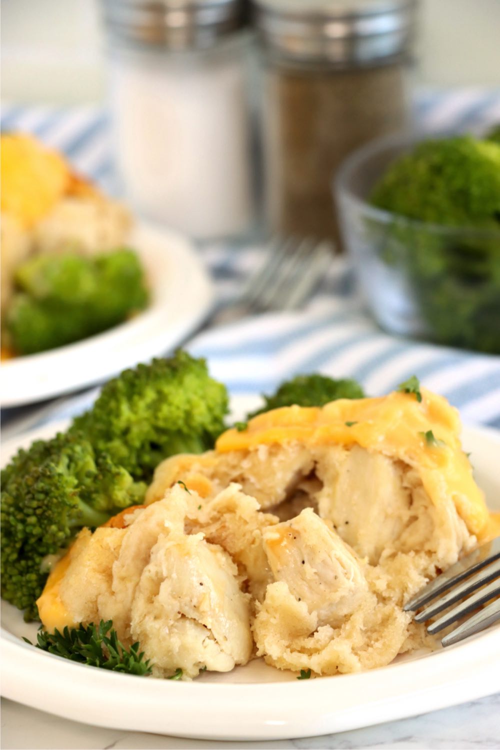 chicken broccoli casserole on a plate
