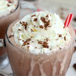 frozen hot chocolate with peppermint stick