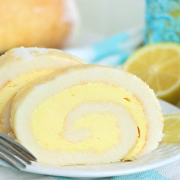 plate with cut pieces of lemon cake