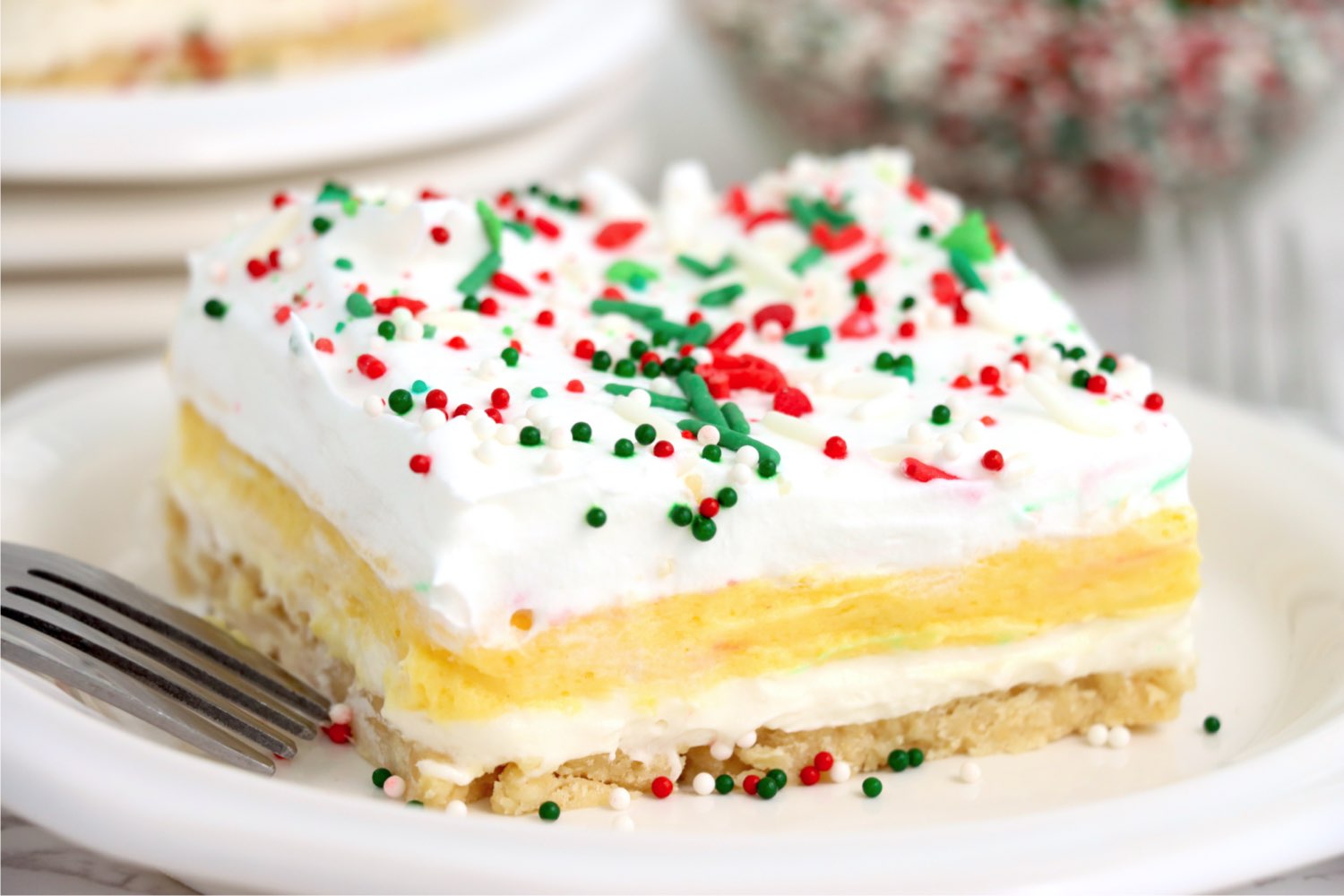 piece of no-bake dessert on plate