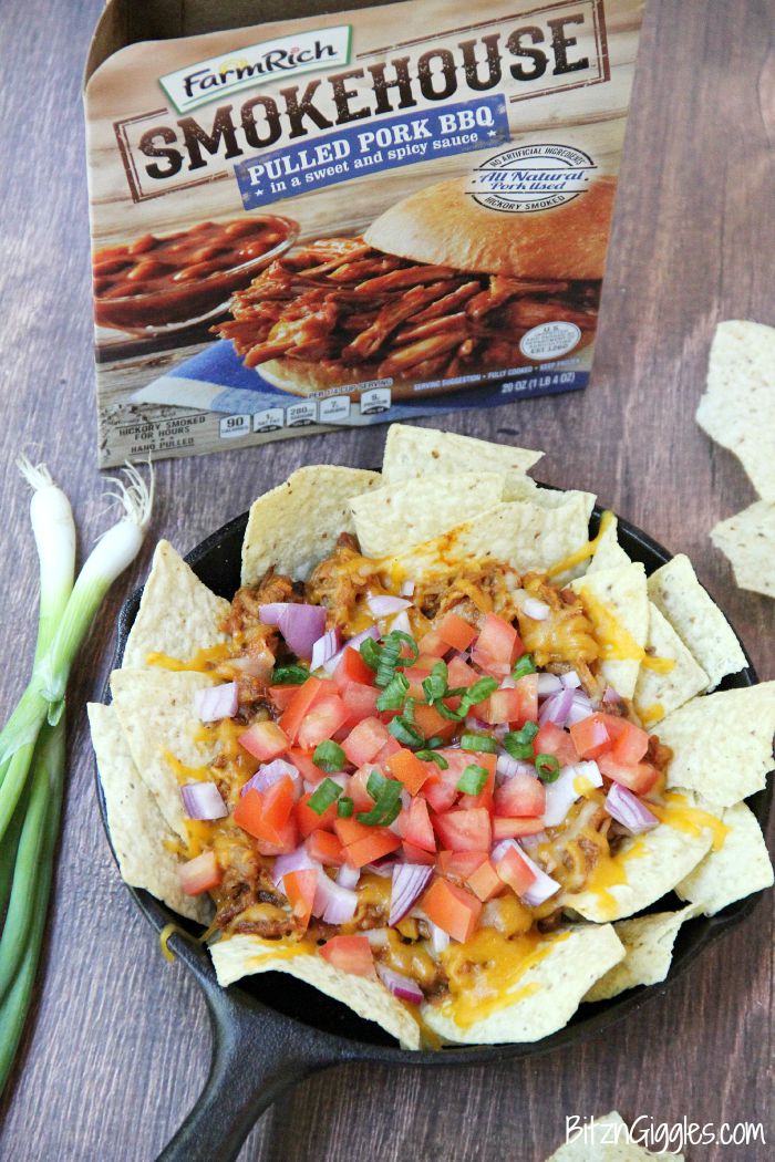 Pulled Pork Nachos - These nachos can serve as either an appetizer or a meal and come together simply and quickly so you can enjoy the party too!