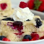 sheet pan pancakes with whipped cream