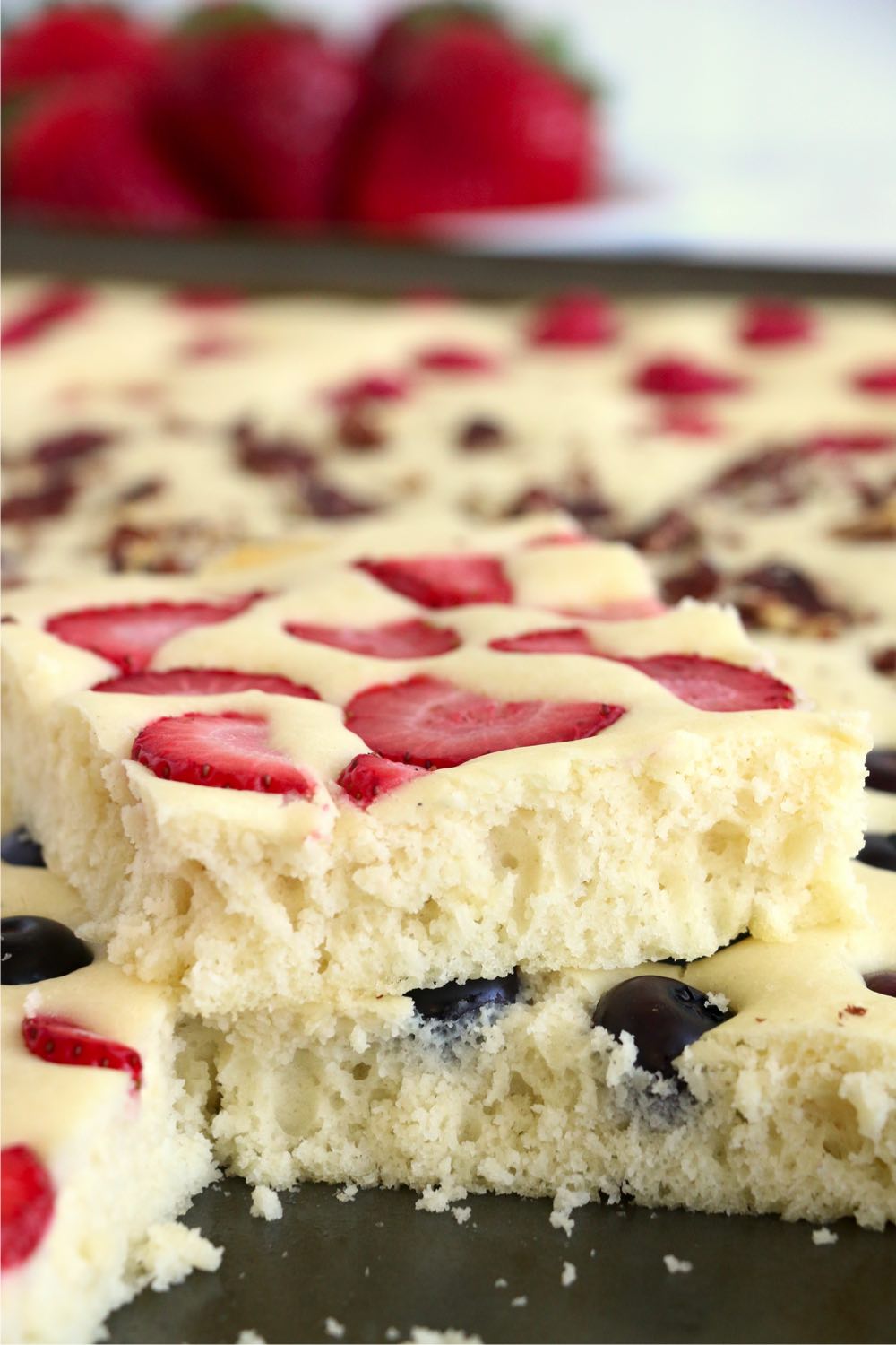 piece of oven pancake on a spatula
