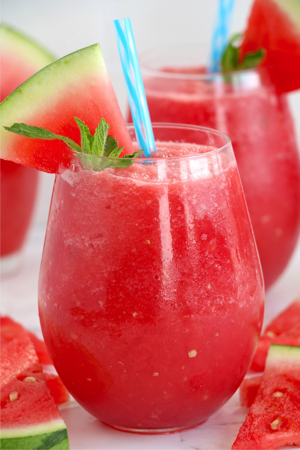 close up of watermelon slushie