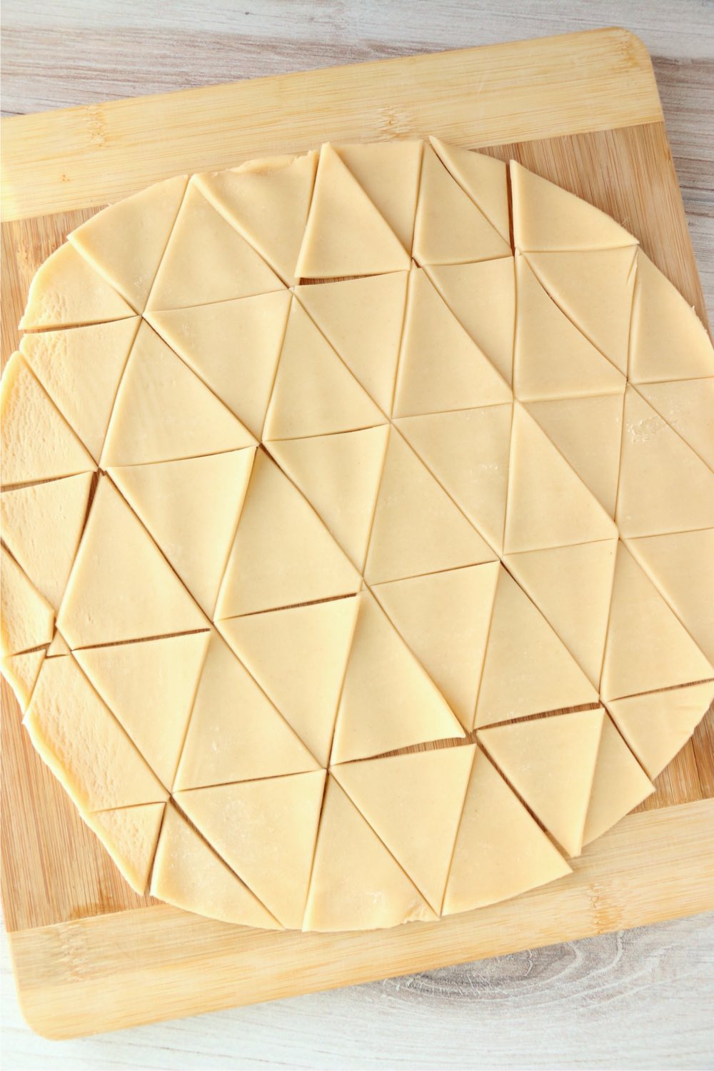 pie crust cut into triangles