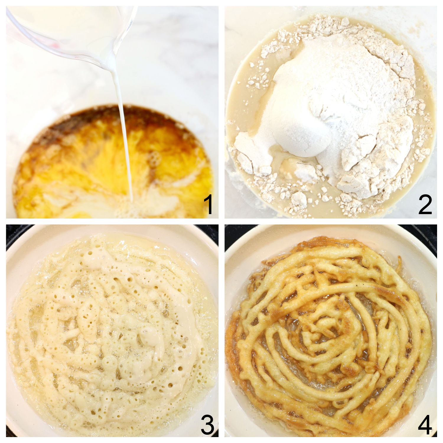 steps for making funnel cakes at home