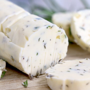 log of garlic herb butter