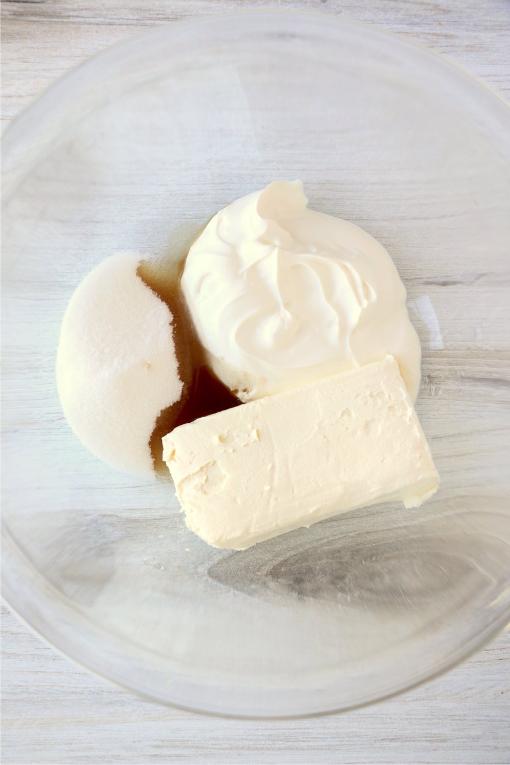 ingredients for grape salad dressing in a mixing bowl