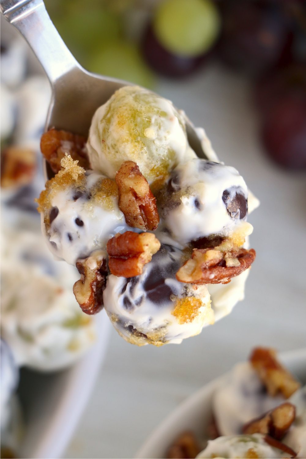 Spoonful of grape salad