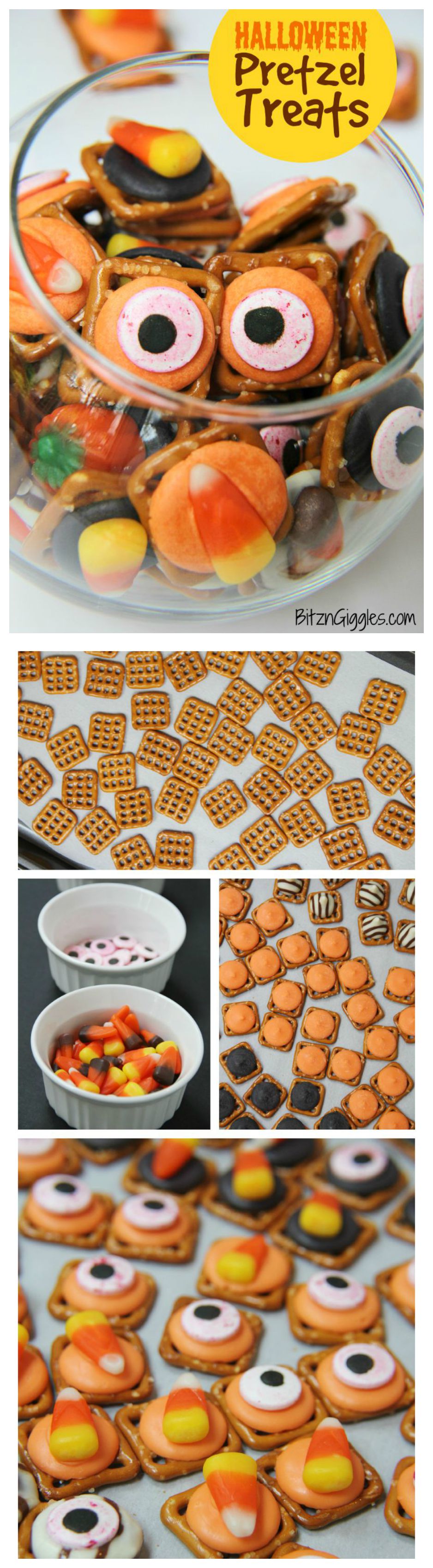 Halloween Pretzel Treats - A sweet and salty treat with a little bit of "spook!" Perfect for Halloween!
