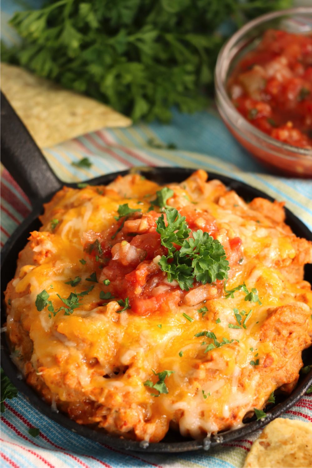 dish full of warm bean dip