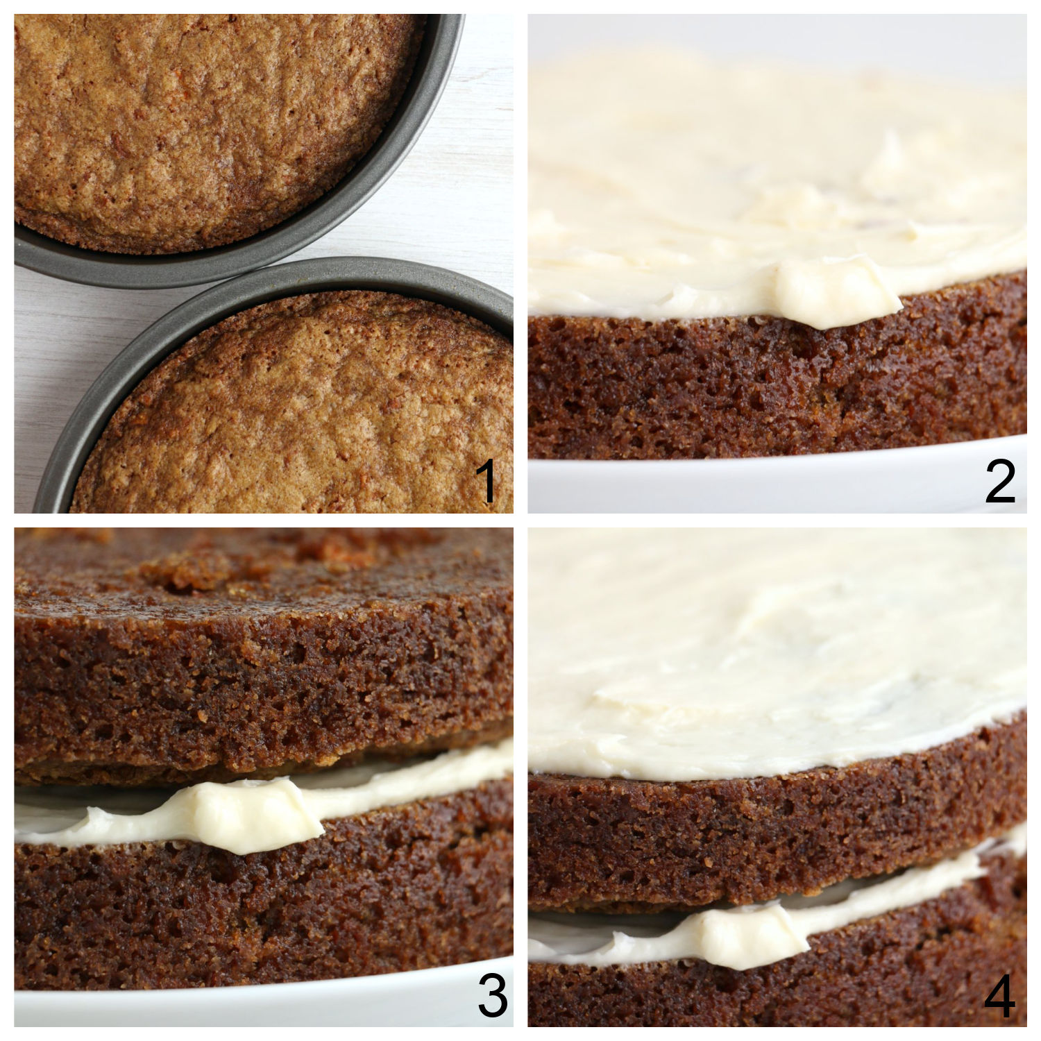 steps to frosting a layered carrot cake