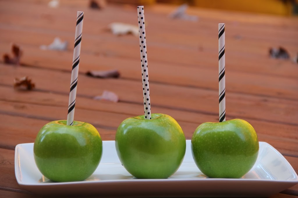 Apples with sticks