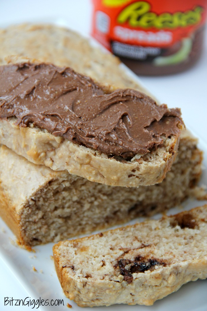 Peanut Butter Panic Ice Cream Bread - A sweet peanut butter dessert bread made with only two ingredients and covered with a chocolate peanut butter spread!