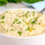 mashed cauliflower in a bowl