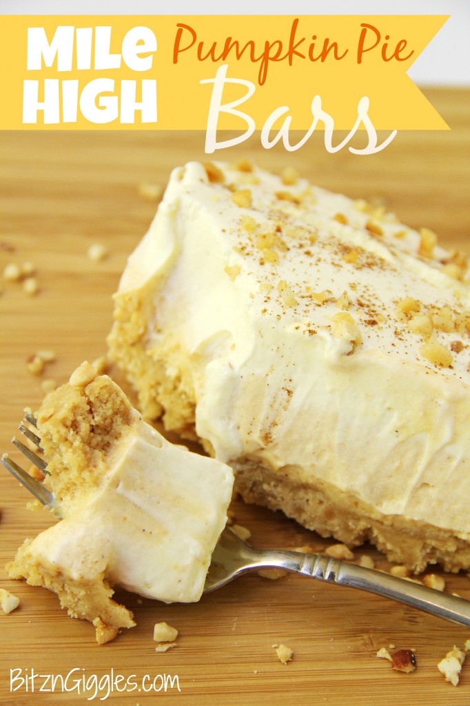 Mile High Pumpkin Pie Bars - Bitz & Giggles