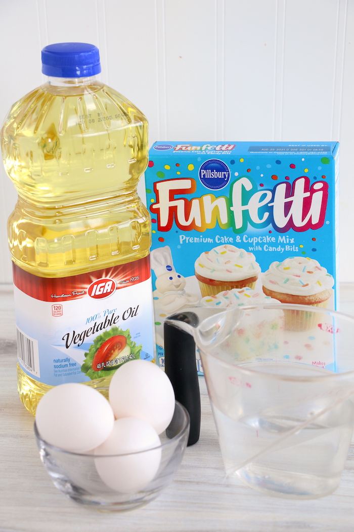 Ingredients for confetti cake