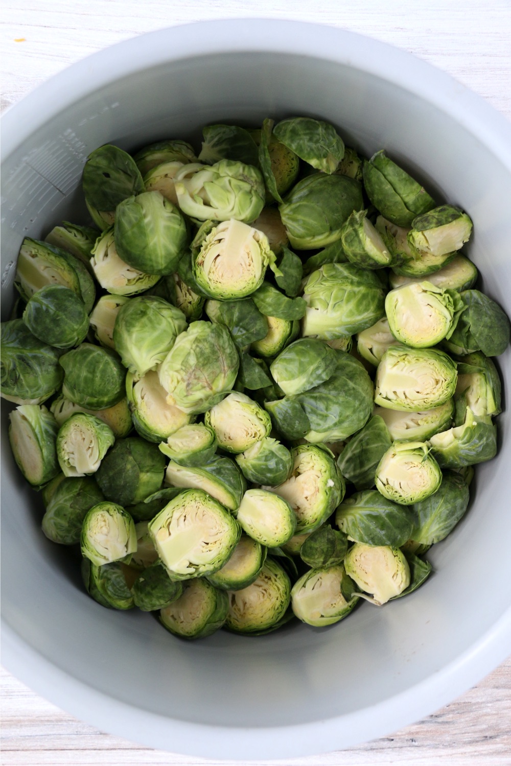 Ninja Foodi cooking pot with brussels sprouts