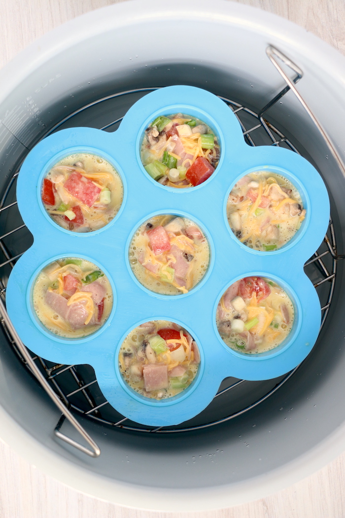 Egg bites in silicone mold