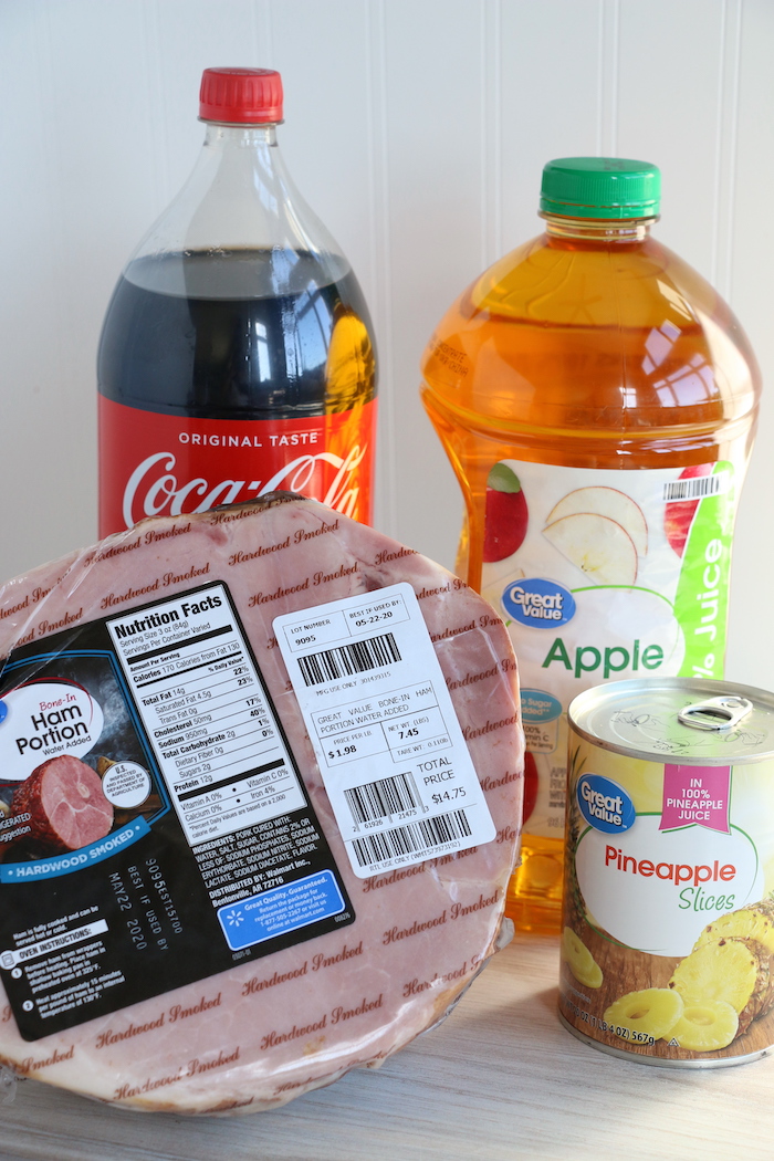 Ingredients for ham in the pressure cooker