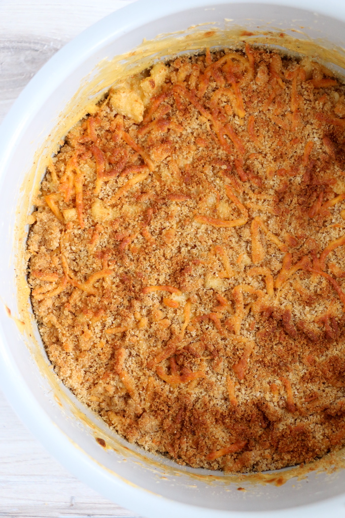Cheesy crust on top of mac and cheese in Ninja Foodi