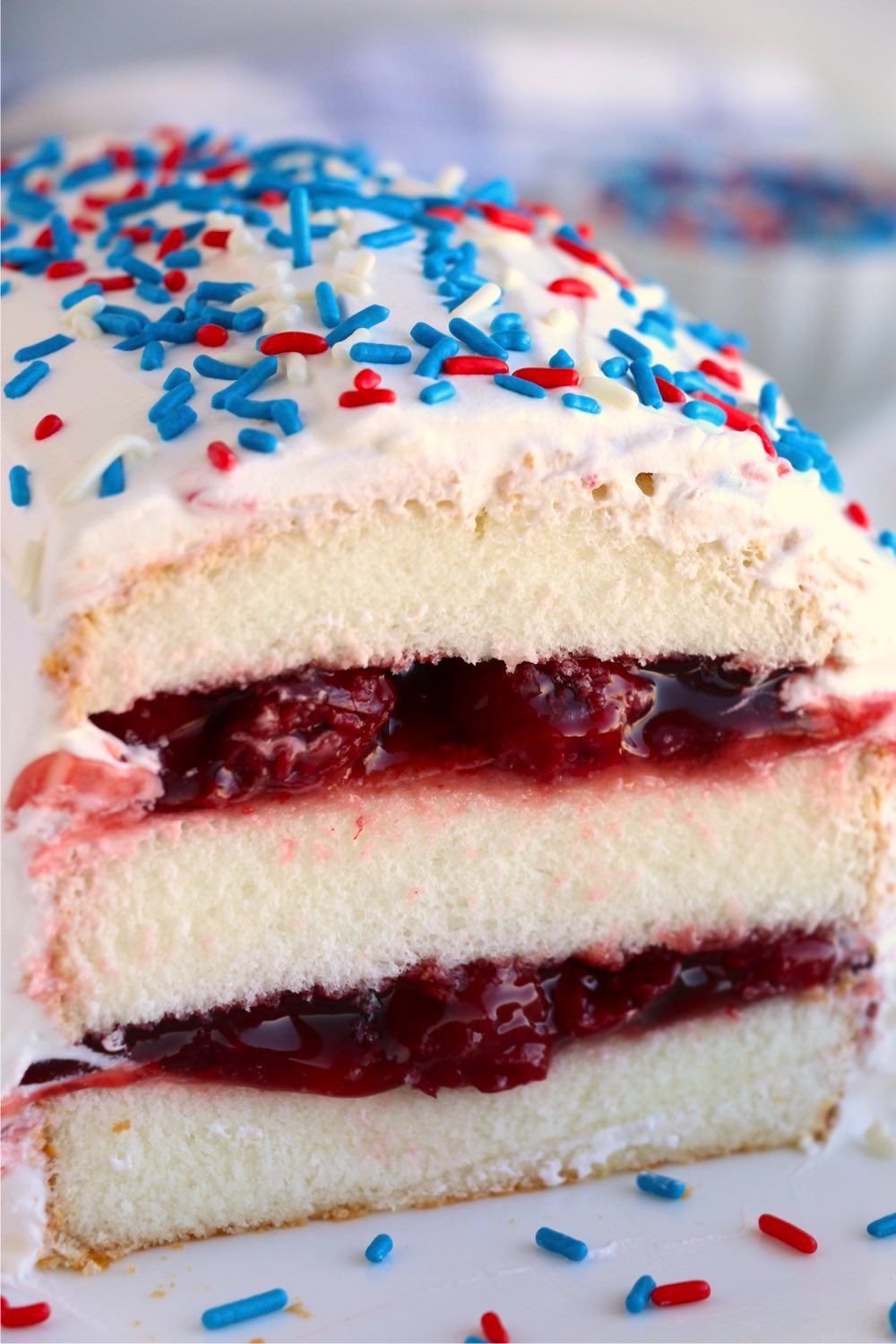 inside look at a layered cherry torte