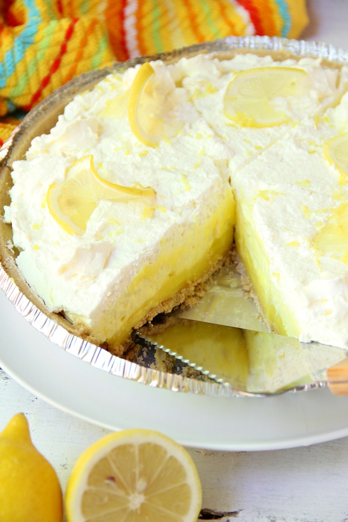 No Bake Lemon Pie - A fluffy and delicious 5-ingredient no-bake lemon pudding pie, perfect for celebrations and parties!